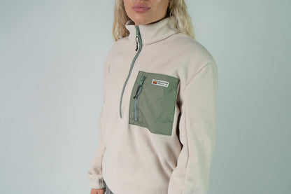 Women's Pullover - Deep Zip (Cream)